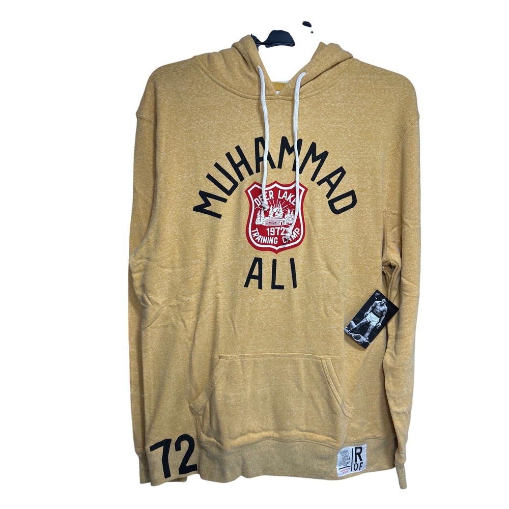 Muhammad Ali Deer Lake Training Camp 1972 Hoodie Yellow Roots of Fight NWT